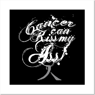 Cancer Can Kiss My Ass! Brain (Gray Ribbon) Posters and Art